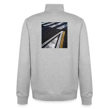 Road Drawings - Unisex Organic Zip Sweatshirt by Stanley/Stella - heather grey - Back - AI Model Male 185 light (185cm)