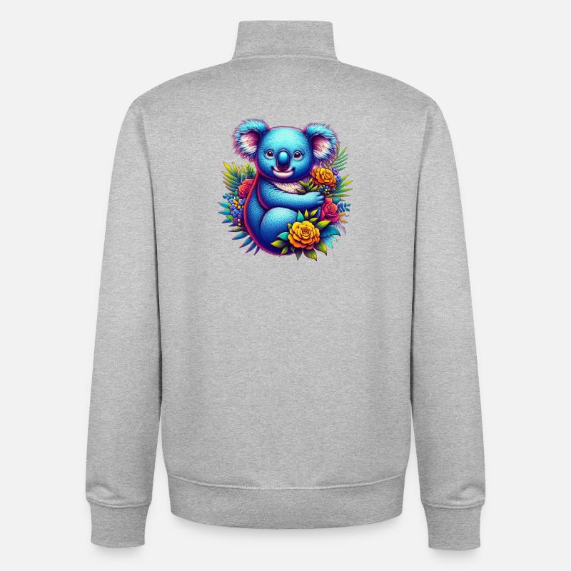 Koala - Sweat zippé unisexe en coton bio Stanley/Stella - gris chiné