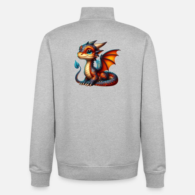 Dragon - Sweat zippé unisexe en coton bio Stanley/Stella - gris chiné