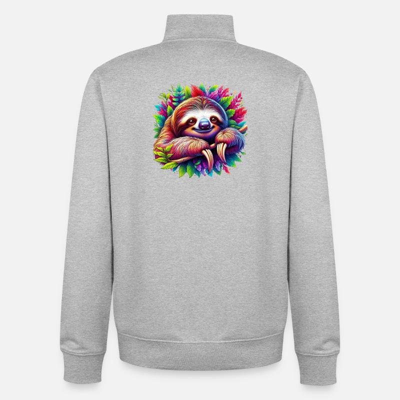 Faultier - Unisex Organic Zip Sweatshirt von Stanley/Stella - Grau meliert