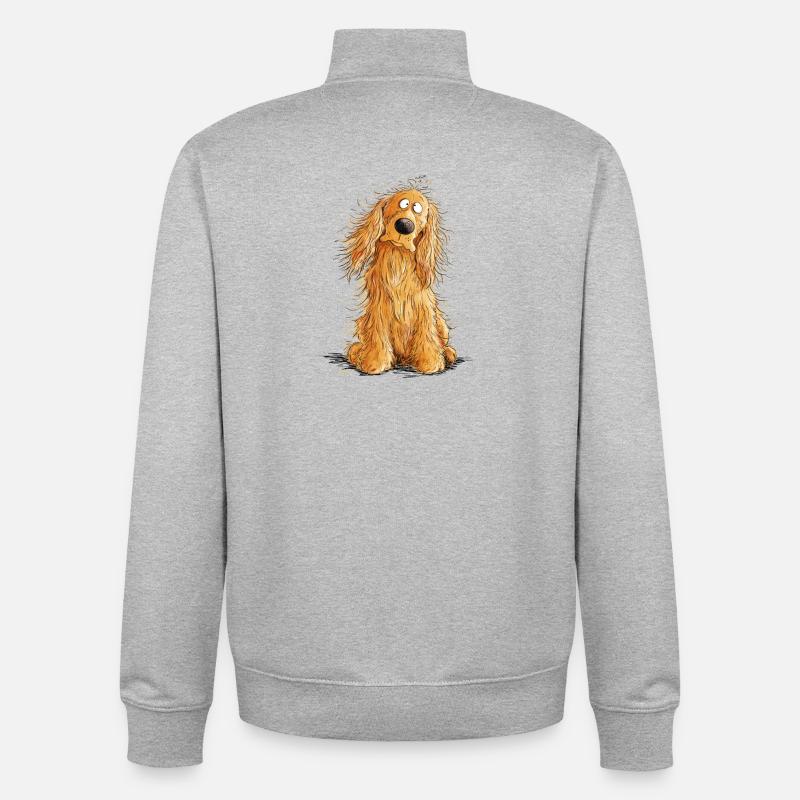 Happy Cocker Spaniel - Unisex Organic Zip Sweatshirt von Stanley/Stella - Grau meliert