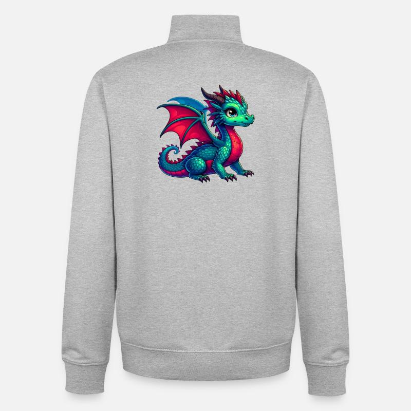 Dragon - Sweat zippé unisexe en coton bio Stanley/Stella - gris chiné