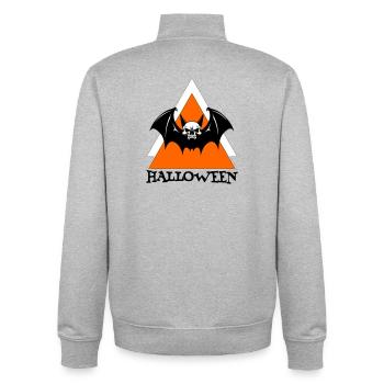 Halloween - Sweat zippé unisexe en coton bio Stanley/Stella - gris chiné - Dos - AI Model Male 185 light (185cm)