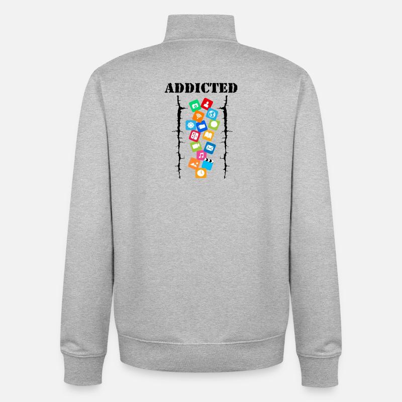 Addicted - Sweat zippé unisexe en coton bio Stanley/Stella - gris chiné