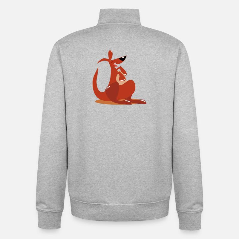 Kängurus Australien - Unisex Organic Zip Sweatshirt von Stanley/Stella - Grau meliert