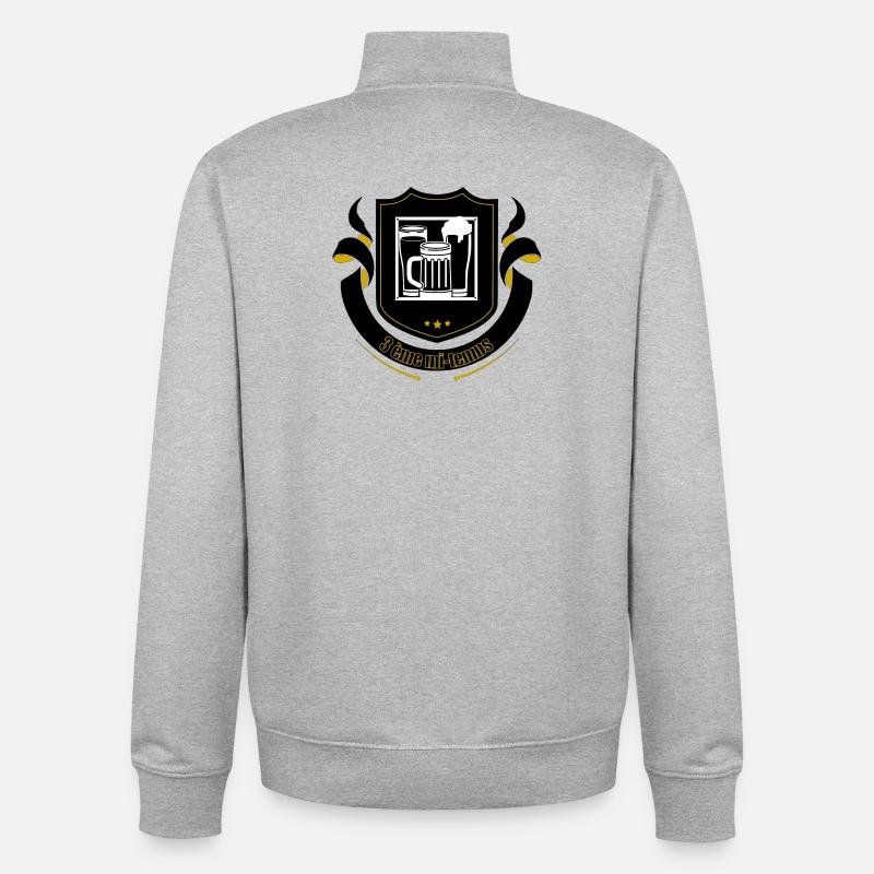 3 ème Mi-Temps - Sweat zippé unisexe en coton bio Stanley/Stella - gris chiné