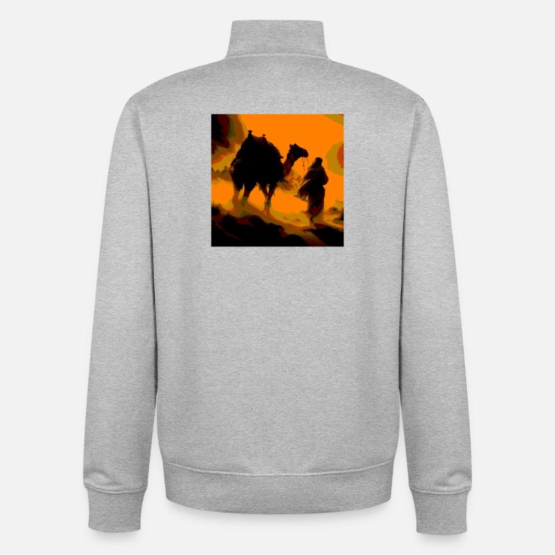 Wilde Wüste - Unisex Organic Zip Sweatshirt von Stanley/Stella - Grau meliert