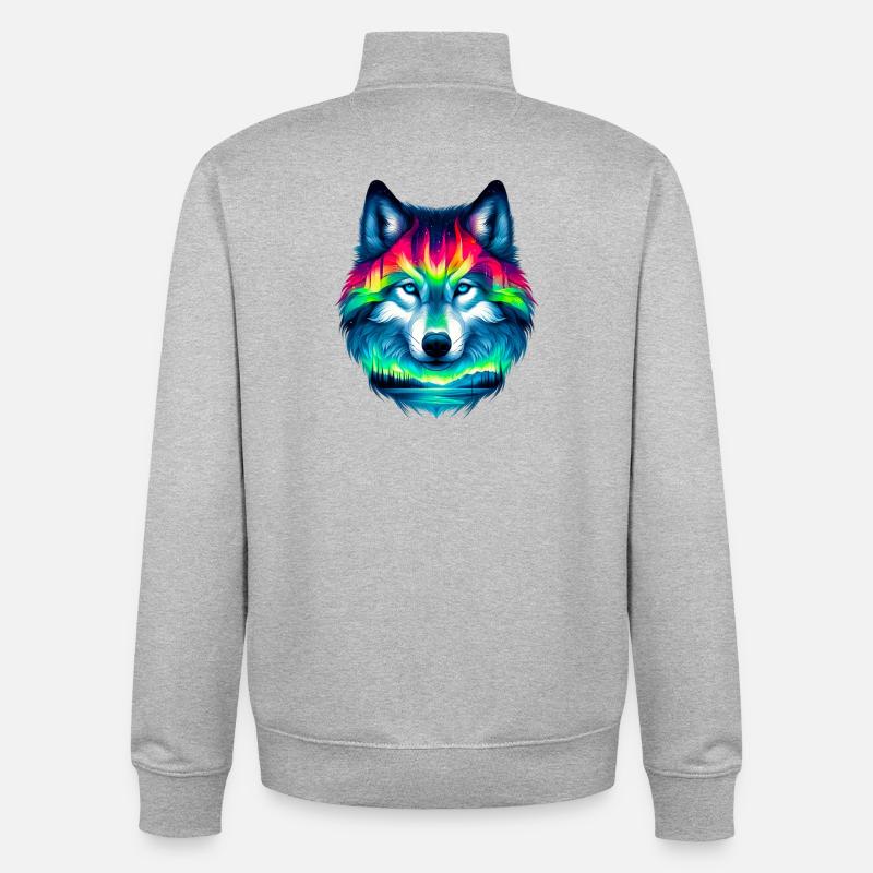 Wolf - Unisex Organic Zip Sweatshirt von Stanley/Stella - Grau meliert