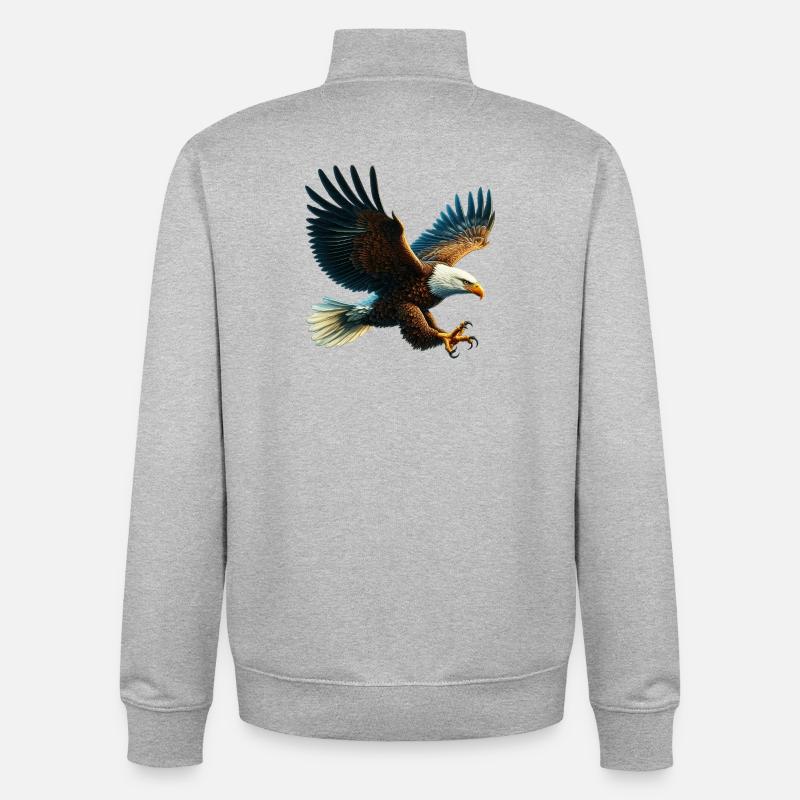 Aigle - Sweat zippé unisexe en coton bio Stanley/Stella - gris chiné