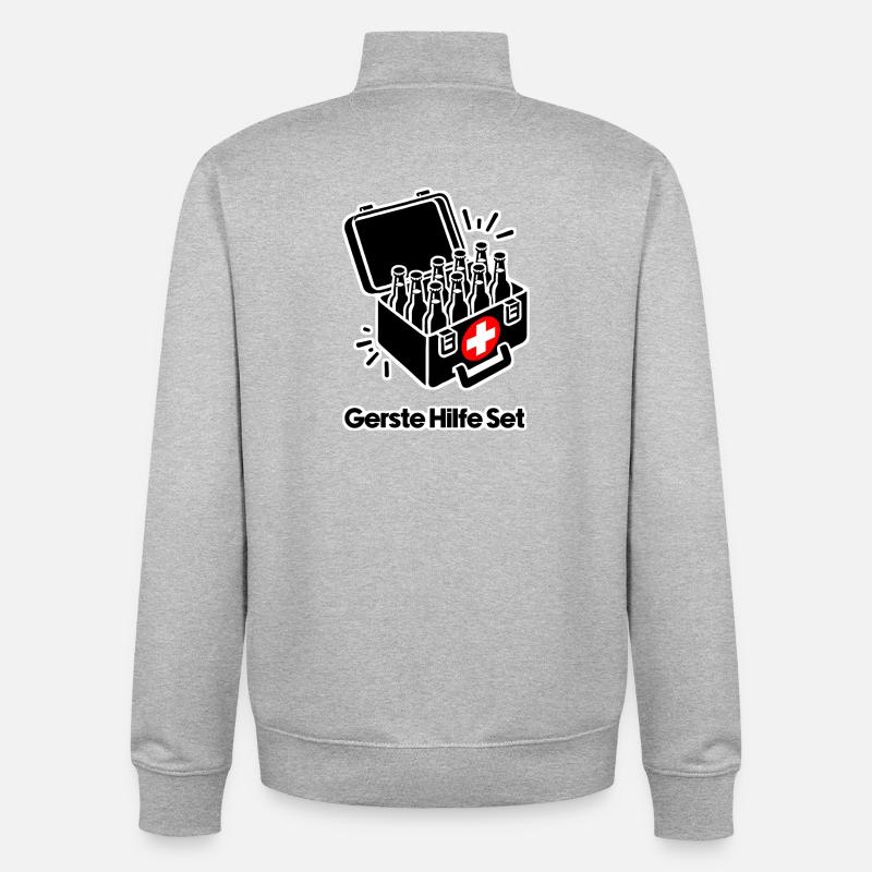 Gerste Hilfe Kasten - Unisex Organic Zip Sweatshirt von Stanley/Stella - Grau meliert