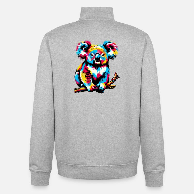 Koala - Unisex Organic Zip Sweatshirt by Stanley/Stella - heather grey