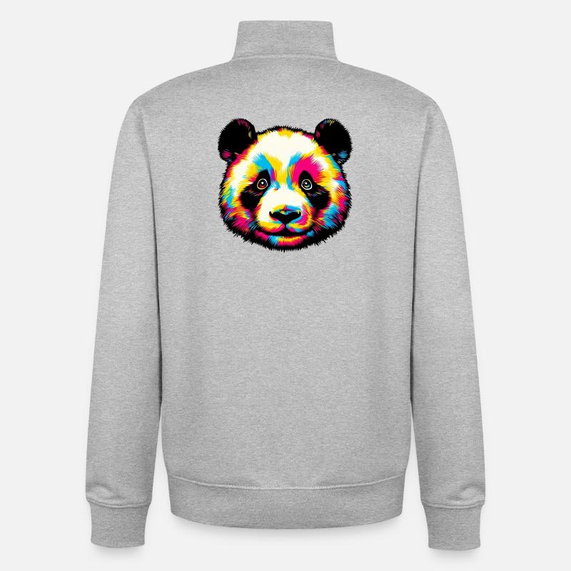 Panda - Unisex Organic Zip Sweatshirt von Stanley/Stella - Grau meliert