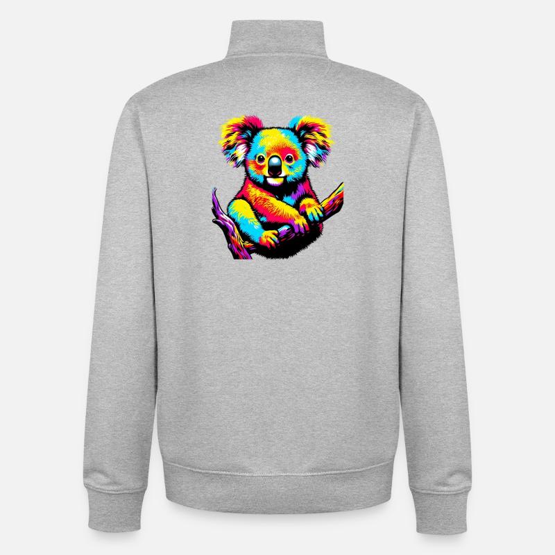 Koala - Sweat zippé unisexe en coton bio Stanley/Stella - gris chiné