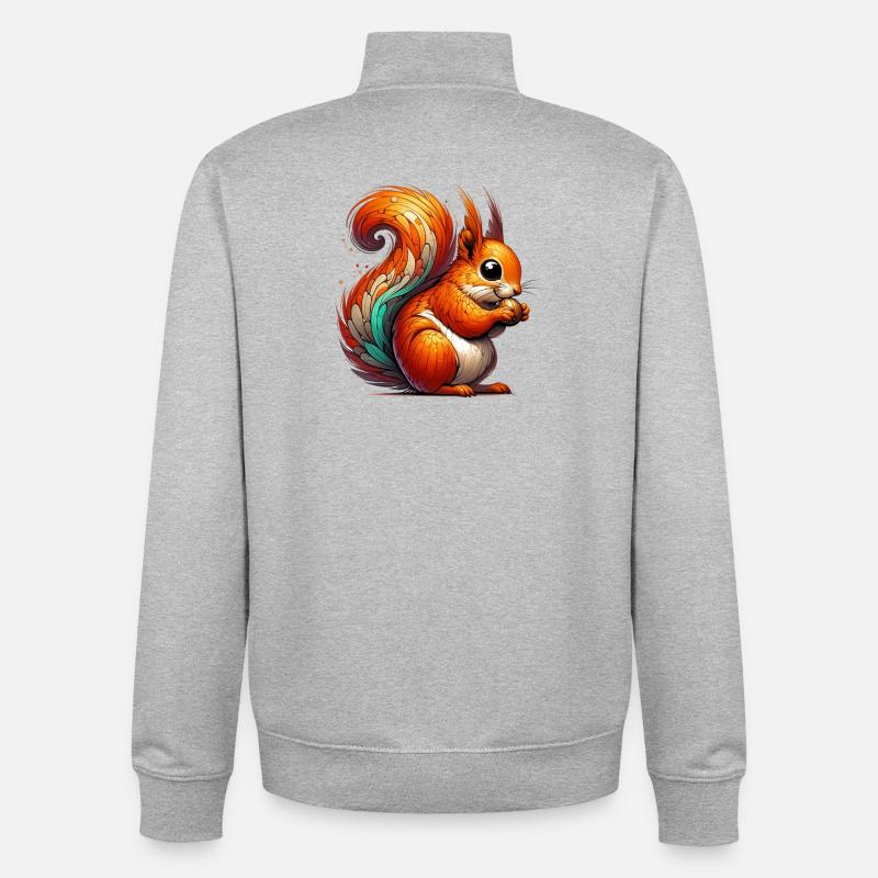 Écureuil - Sweat zippé unisexe en coton bio Stanley/Stella - gris chiné