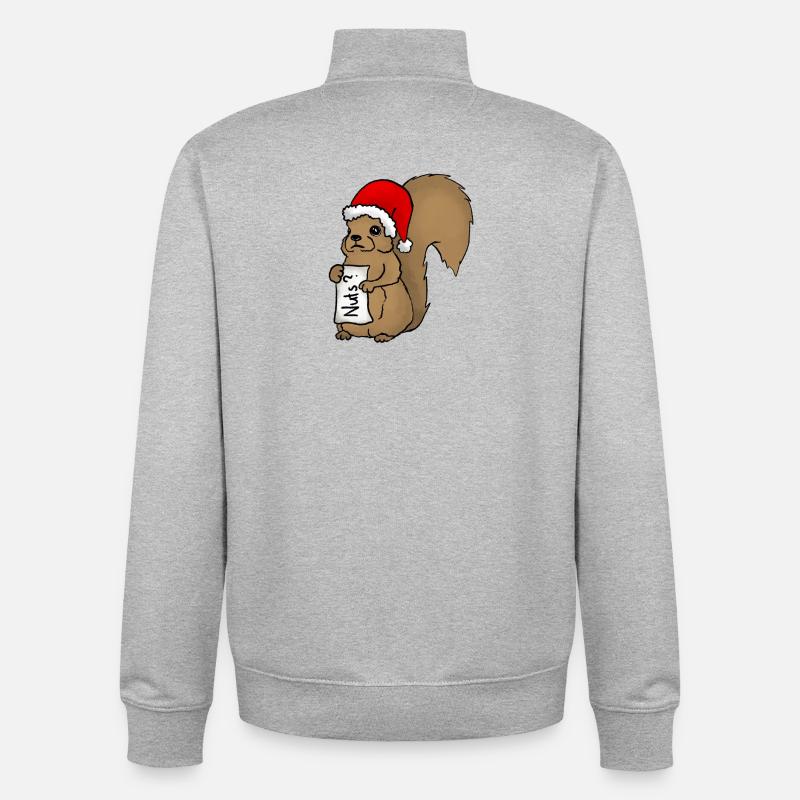 Écureuil de Noël - Sweat zippé unisexe en coton bio Stanley/Stella - gris chiné