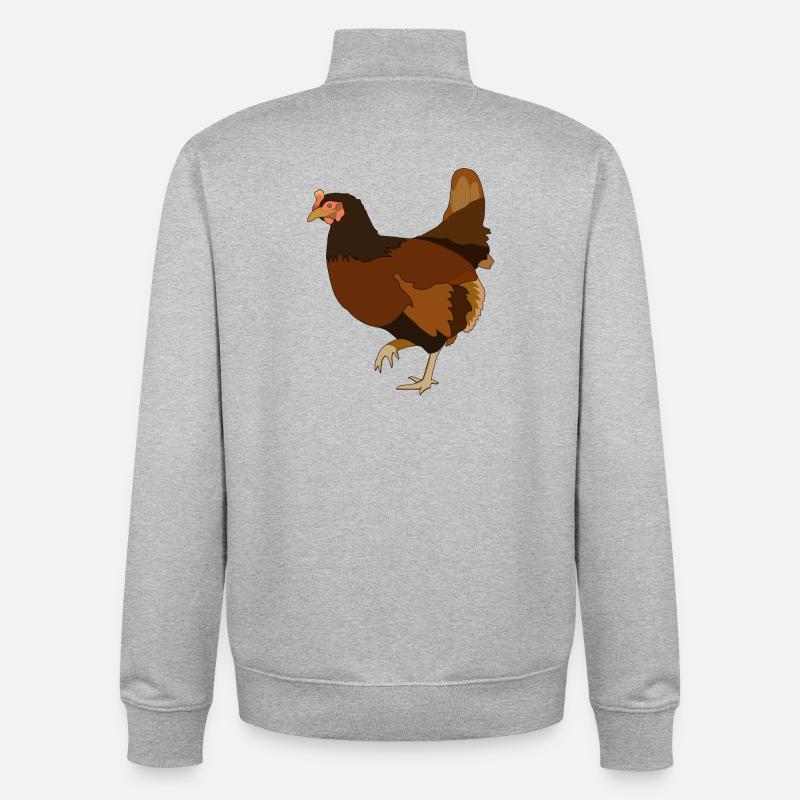 Huhn Hühner - Unisex Organic Zip Sweatshirt von Stanley/Stella - Grau meliert
