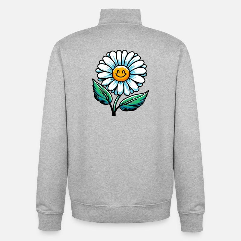 Gänseblümchen - Unisex Organic Zip Sweatshirt von Stanley/Stella - Grau meliert