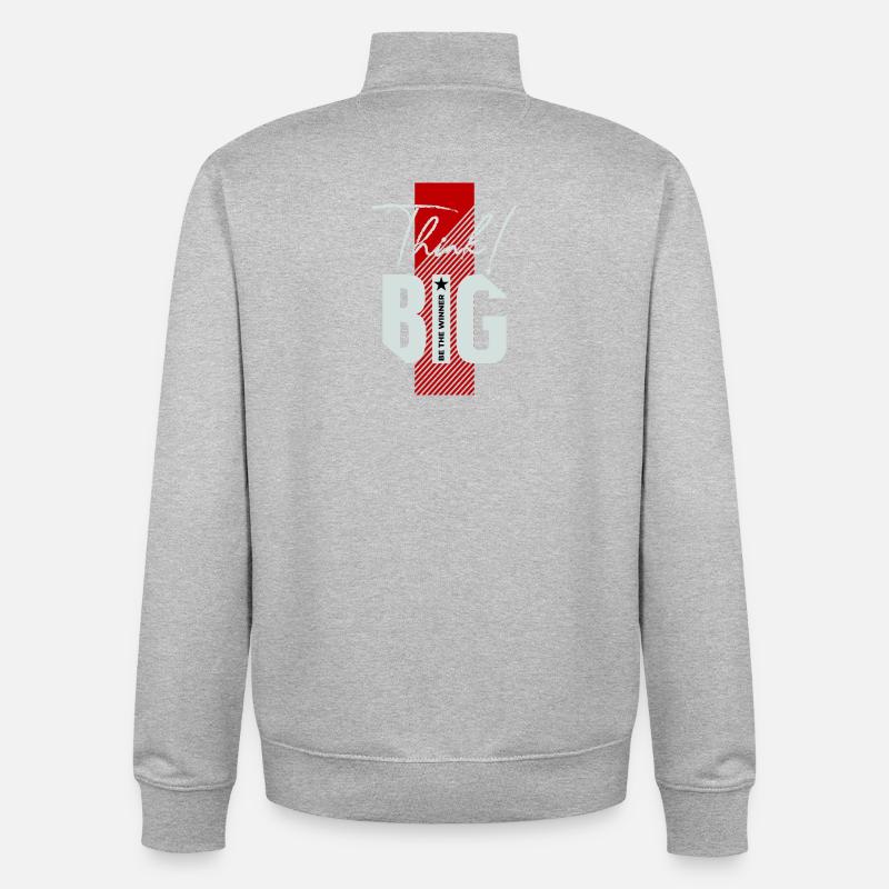 Think big! - Unisex Organic Zip Sweatshirt von Stanley/Stella - Grau meliert