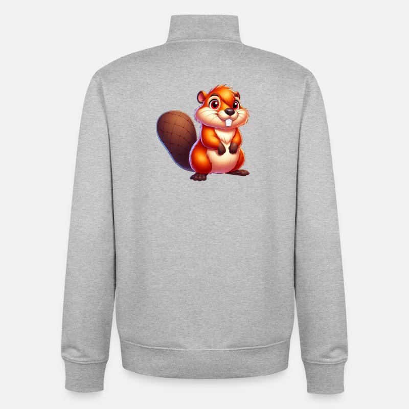 Bieber - Unisex Organic Zip Sweatshirt von Stanley/Stella - Grau meliert