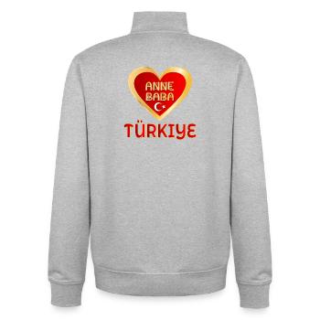 TURKISH PARENTS TÜRKIYE ANNE BABA - Unisex Organic Zip Sweatshirt by Stanley/Stella - heather grey - Back - AI Model Male 185 light (185cm)