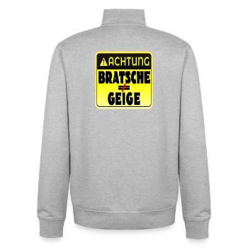 STREICHINSTRUMENTE GEIGE BRATSCHE - Unisex Organic Zip Sweatshirt von Stanley/Stella - Grau meliert - Hinten - AI Model Male 185 light (185cm)