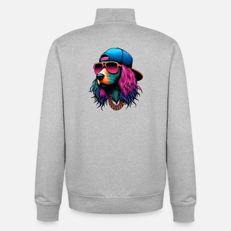 Hund - Unisex Organic Zip Sweatshirt von Stanley/Stella - Grau meliert