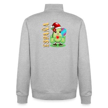 MERRY CHRISTMAS AVOCADO AVOCADO PADDLE - Unisex Organic Zip Sweatshirt by Stanley/Stella - heather grey - Back - AI Model Male 185 light (185cm)
