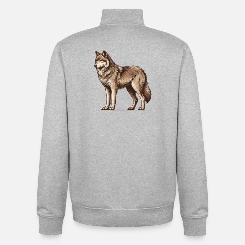 Wolf - Unisex Organic Zip Sweatshirt von Stanley/Stella - Grau meliert