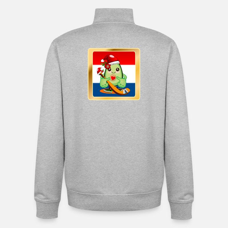 Weihnachtsgeschenke Avocado Eishockeyspieler - Unisex Organic Zip Sweatshirt von Stanley/Stella - Grau meliert