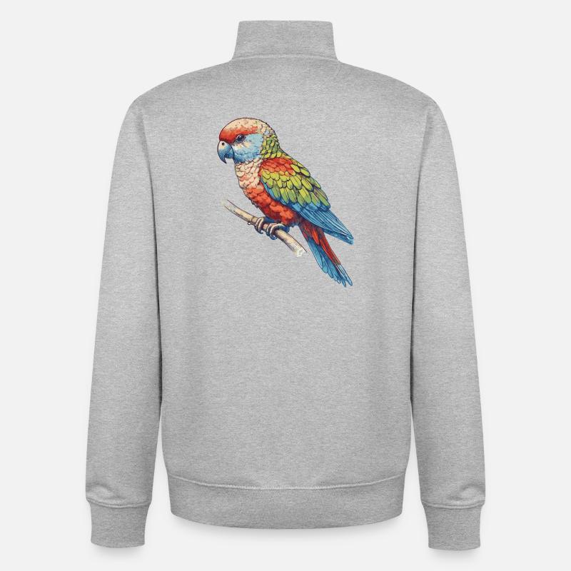 Papagai - Unisex Organic Zip Sweatshirt von Stanley/Stella - Grau meliert