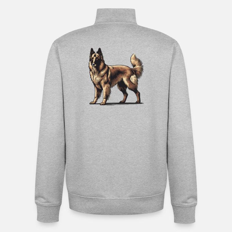 Schäferhund - Unisex Organic Zip Sweatshirt von Stanley/Stella - Grau meliert
