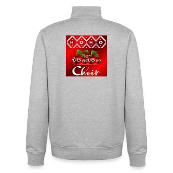 Funny Christmas Choir Cherries - Unisex Organic Zip Sweatshirt by Stanley/Stella - heather grey - Back - AI Model Male 185 light (185cm)