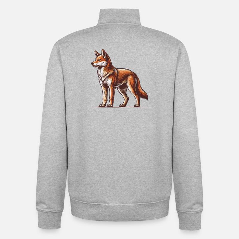 Dingo - Unisex Organic Zip Sweatshirt by Stanley/Stella - heather grey