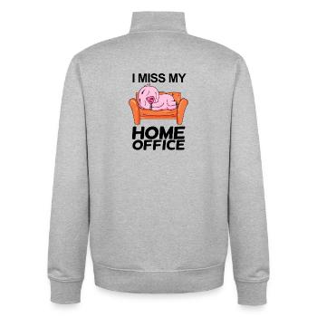 Home Office Spruch lustig - Unisex Organic Zip Sweatshirt von Stanley/Stella - Grau meliert - Hinten - AI Model Male 185 light (185cm)