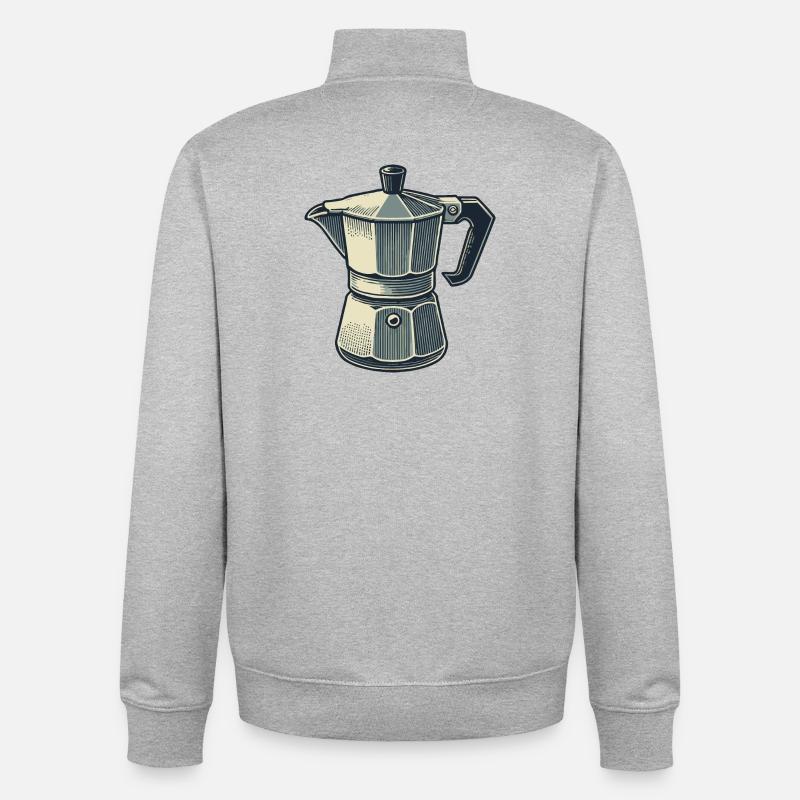 Espresso pot - Unisex Organic Zip Sweatshirt by Stanley/Stella - heather grey