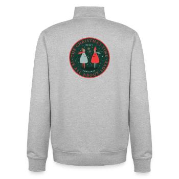 Christmas Duet: Love Sparks - Unisex Organic Zip Sweatshirt by Stanley/Stella - heather grey - Back - AI Model Male 185 light (185cm)