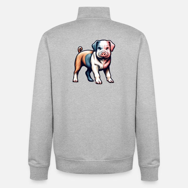 Moi plus faible - Sweat zippé unisexe en coton bio Stanley/Stella - gris chiné