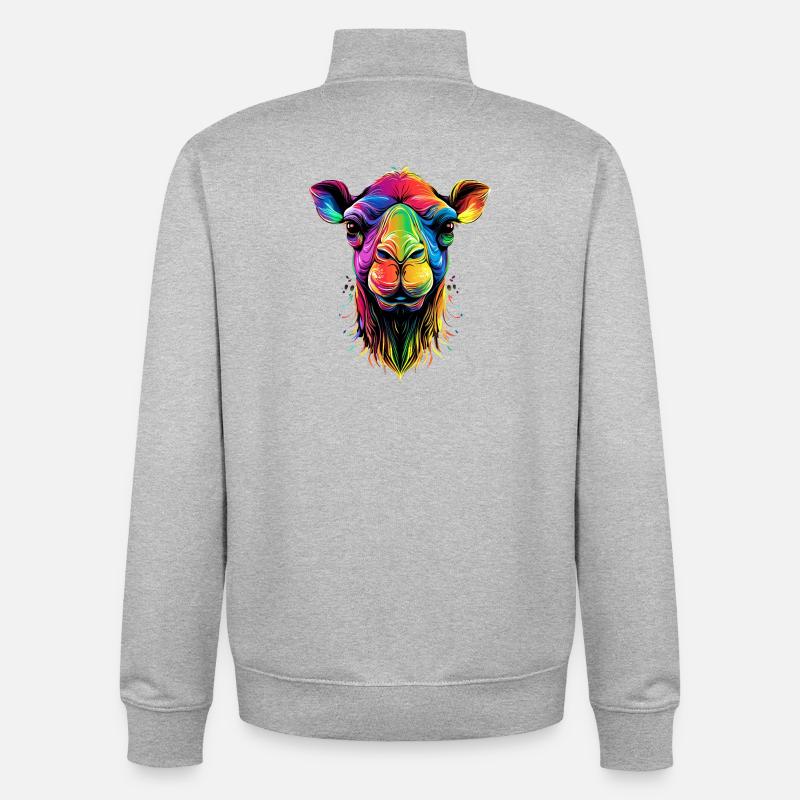 Kamel Dromedar Trampeltier Camel Geschenk Kamele - Unisex Organic Zip Sweatshirt von Stanley/Stella - Grau meliert