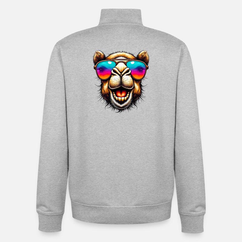 Kamel - Unisex Organic Zip Sweatshirt von Stanley/Stella - Grau meliert