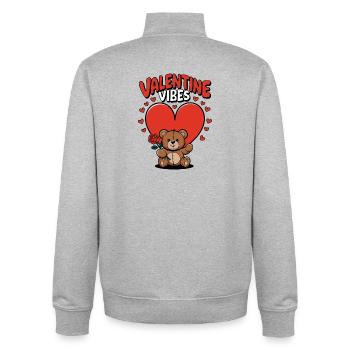 Valentine Vibes für verliebte zu Valentinstag - Unisex Organic Zip Sweatshirt von Stanley/Stella - Grau meliert - Hinten - AI Model Male 185 light (185cm)