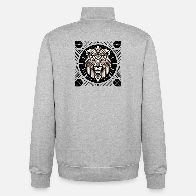 Abstract Tier Löwe 1 - Unisex Organic Zip Sweatshirt von Stanley/Stella - Grau meliert