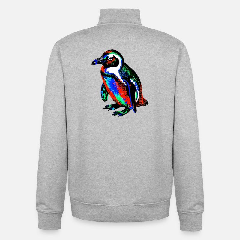Pingouin - Sweat zippé unisexe en coton bio Stanley/Stella - gris chiné