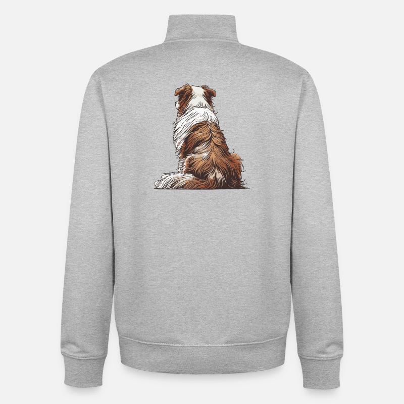 Vieux Doggy - Sweat zippé unisexe en coton bio Stanley/Stella - gris chiné