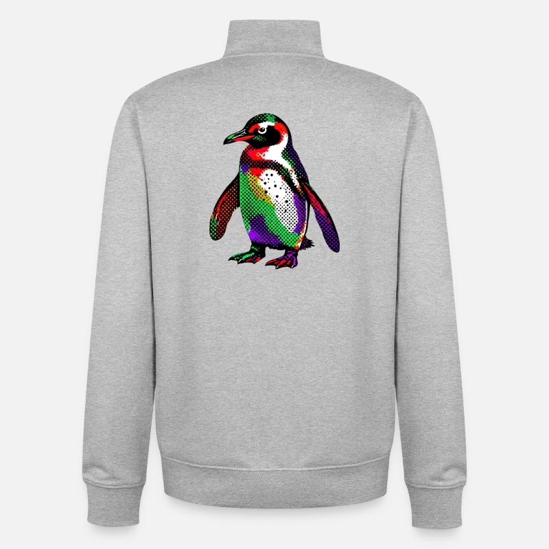 Pinguin - Unisex Organic Zip Sweatshirt von Stanley/Stella - Grau meliert
