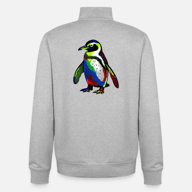 Pinguin - Unisex Organic Zip Sweatshirt von Stanley/Stella - Grau meliert