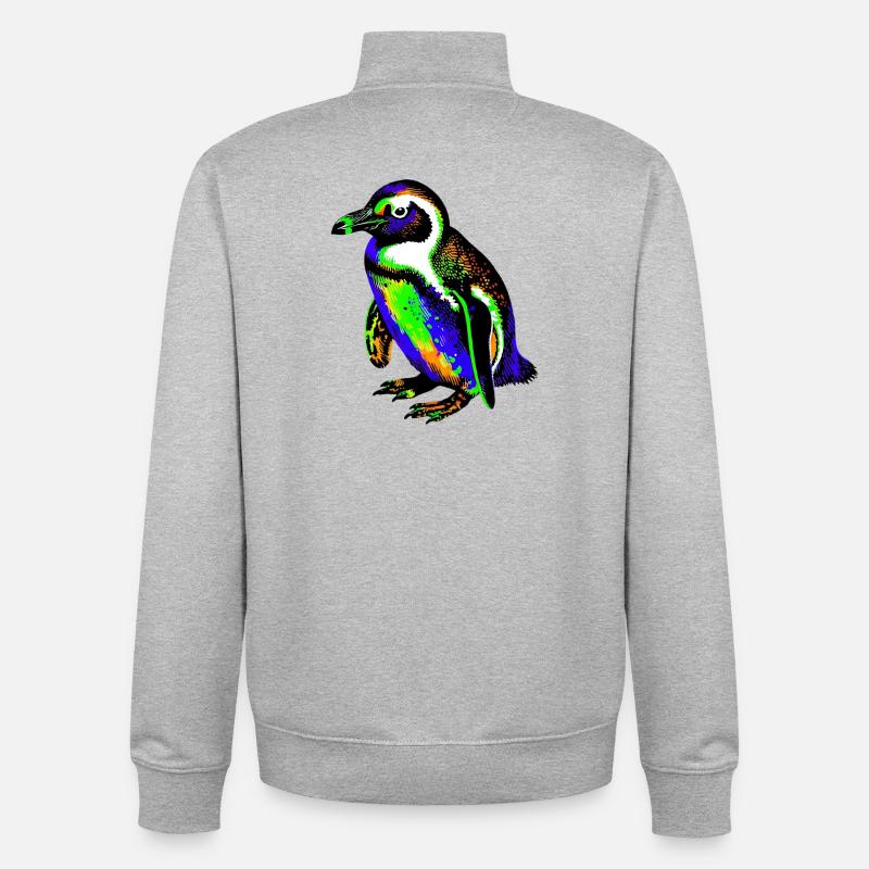 Pinguin - Unisex Organic Zip Sweatshirt von Stanley/Stella - Grau meliert