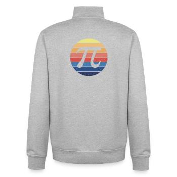 Math Pi Retro - Unisex Organic Zip Sweatshirt by Stanley/Stella - heather grey - Back - AI Model Male 185 light (185cm)