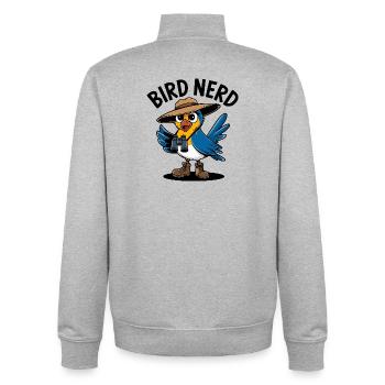 Bird Nerd Explorer - Unisex Organic Zip Sweatshirt by Stanley/Stella - heather grey - Back - AI Model Male 185 light (185cm)