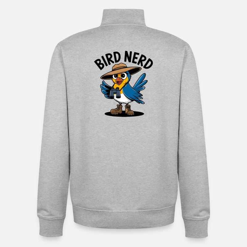 Bird Nerd Explorer - Unisex Organic Zip Sweatshirt by Stanley/Stella - heather grey