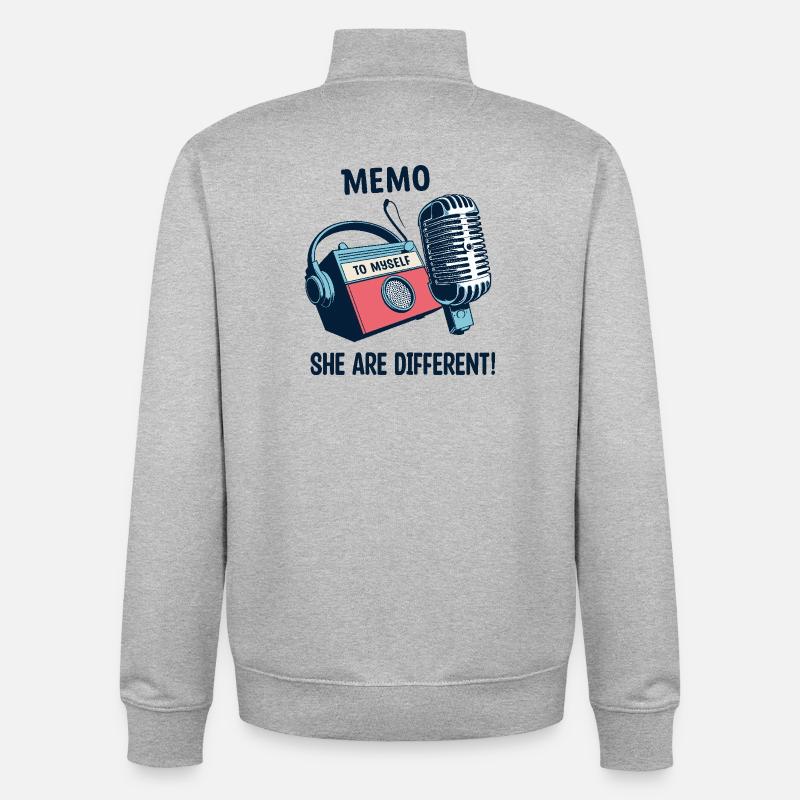 Ils sont différents ! - Sweat zippé unisexe en coton bio Stanley/Stella - gris chiné